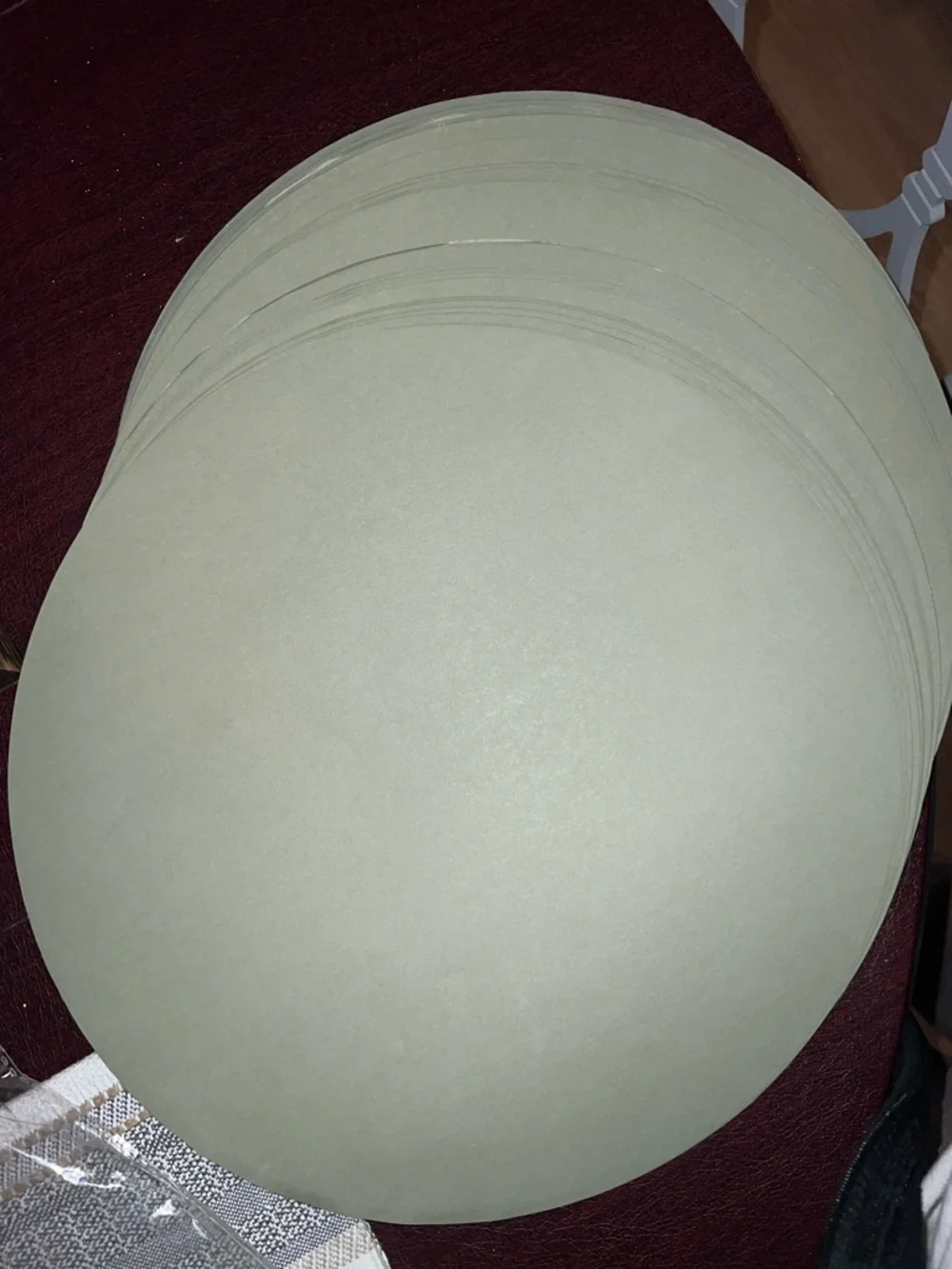Sage Green Round Paper Placemats